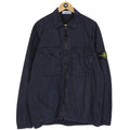 Stone Island AW 2022 Navy Blue Full Zip Cotton Overshirt Jacket