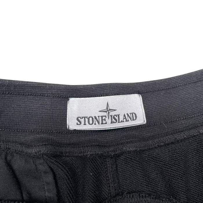 Stone Island Black Cotton Jogger Shorts