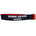 Stone Island Marina Navy Blue and Red Canvas Belt