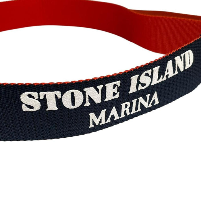 Stone Island Marina Navy Blue and Red Canvas Belt