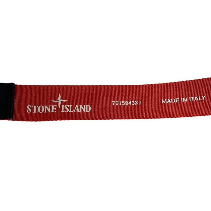 Stone Island Marina Navy Blue and Red Canvas Belt