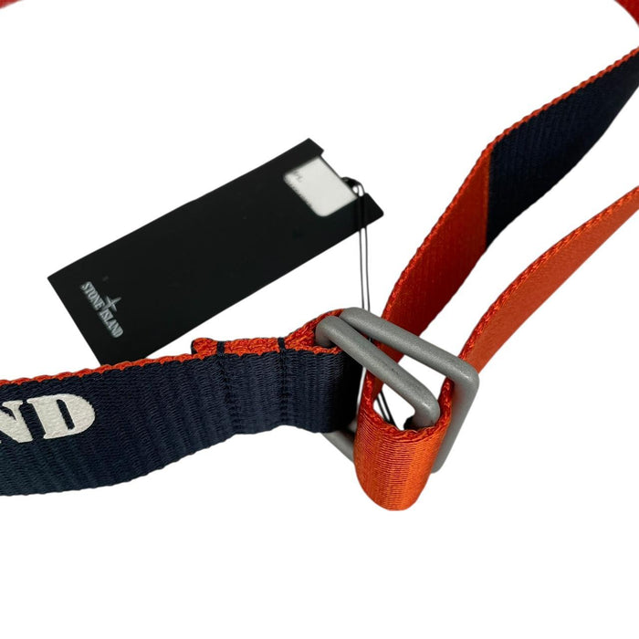 Stone Island Marina Navy Blue and Red Canvas Belt