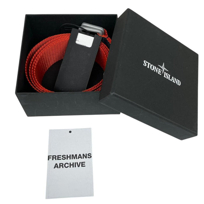 Stone Island Marina Navy Blue and Red Canvas Belt