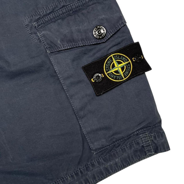 Stone Island SS 2017 Navy Blue Bermuda Cotton Cargo Shorts