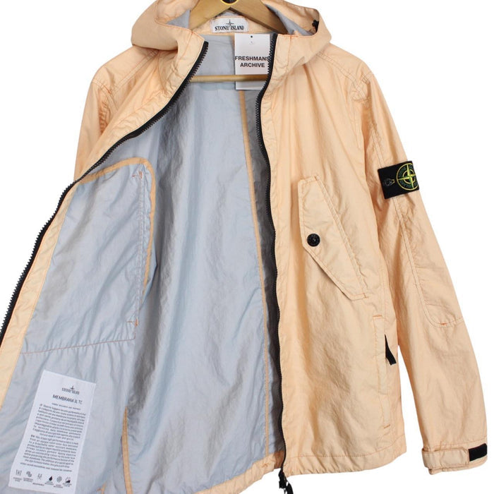 Stone Island SS 2018 Peach Orange Membrana 3L TC Hooded Jacket