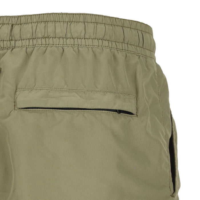 Stone Island SS26 Military Green Brushed Nylon Mid-Length Swim Shorts