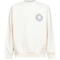 Stone Island SS26 Ivory Cotton Outline Compass Crew Neck Sweatshirt
