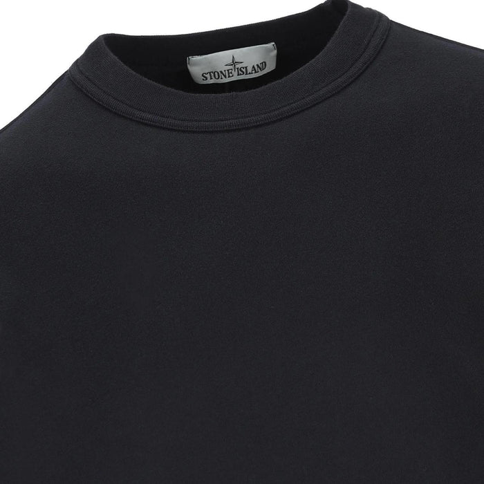 Stone Island SS26 Black Cotton Crew Neck Sweatshirt Jumper
