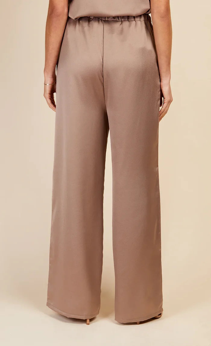 Stone Satin Trousers (Natural)
