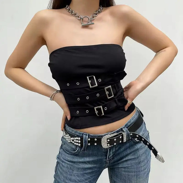 Strapless Belt Buckle Adjustable Top fashionnsio