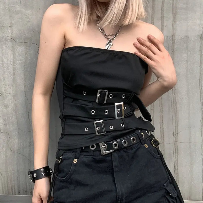 Strapless Belt Buckle Adjustable Top fashionnsio