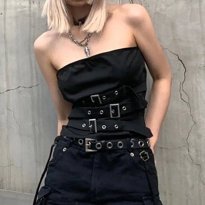 Strapless Belt Buckle Adjustable Top fashionnsio