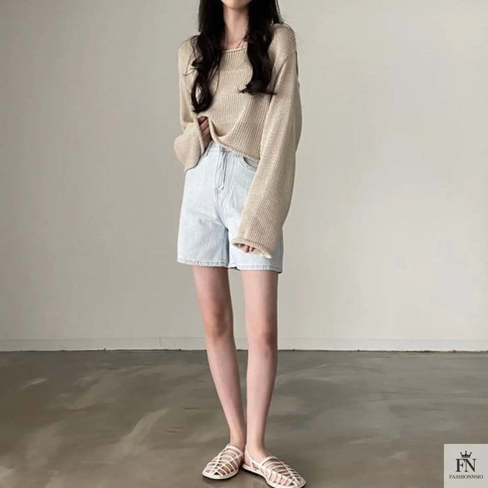 Sweater Knitted Crop Top - Fashionnsio