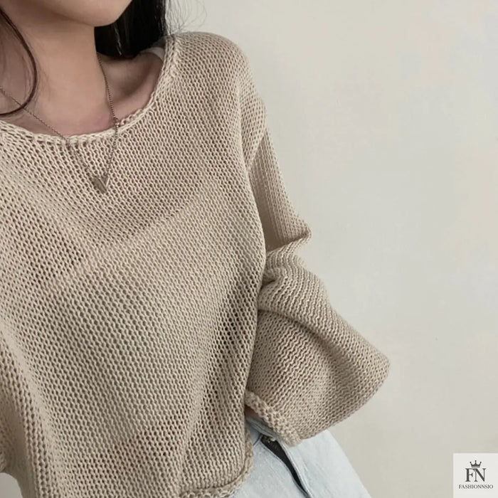 Sweater Knitted Crop Top - Fashionnsio