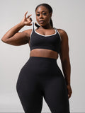Sweetheart Nubre Sports Bra - Onyx Black and White
