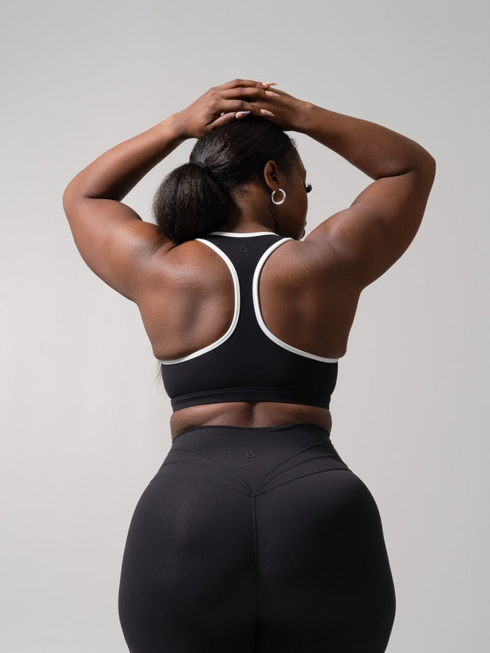 Sweetheart Nubre Sports Bra - Onyx Black and White