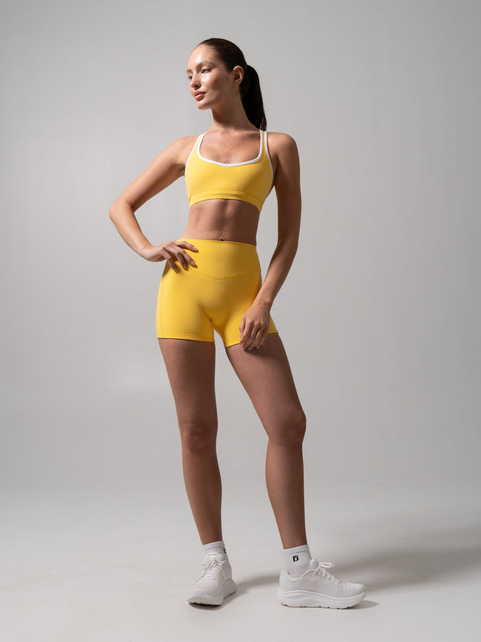 Sweetheart Nubre Sports Bra - Yellow and White