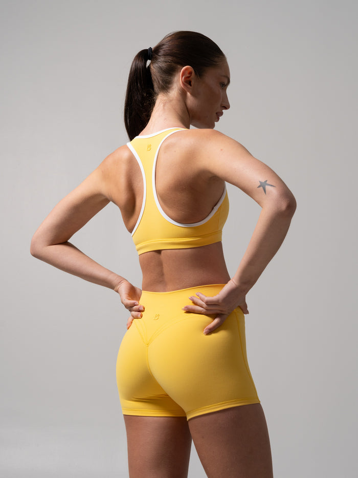 Sweetheart Nubre Sports Bra - Yellow and White