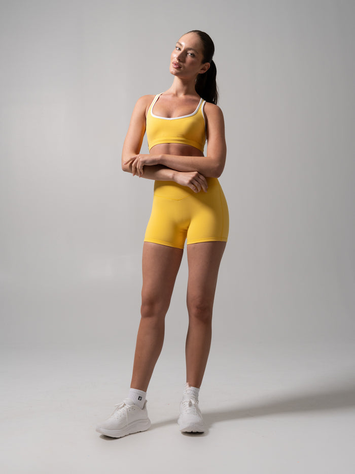 Sweetheart Nubre Sports Bra - Yellow and White