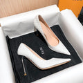 Textured Pointed Stiletto Heels - Fashionnsio
