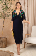 The Sofia Embellished V-Neck Midi Dress