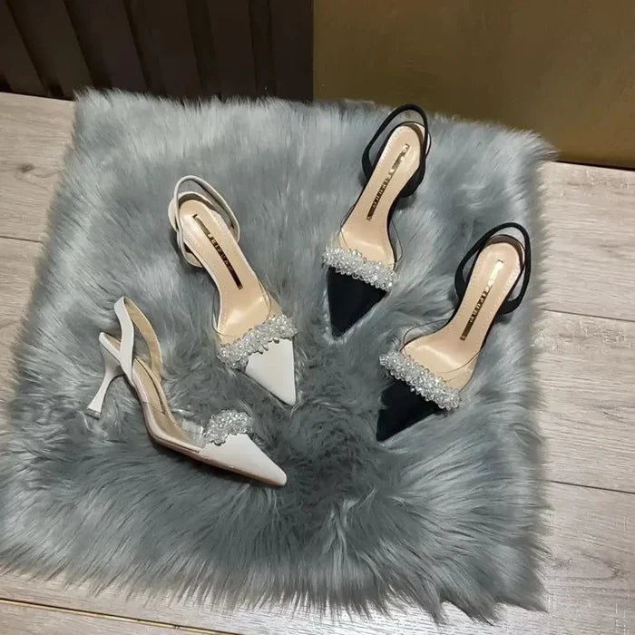 Transparent Crystal Pointed-toe Heels fashionnsio