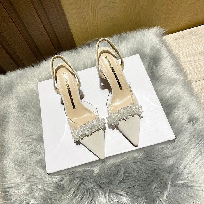 Transparent Crystal Pointed-toe Heels fashionnsio