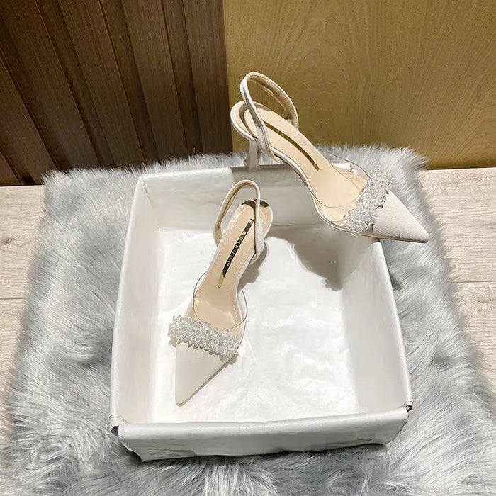 Transparent Crystal Pointed-toe Heels fashionnsio