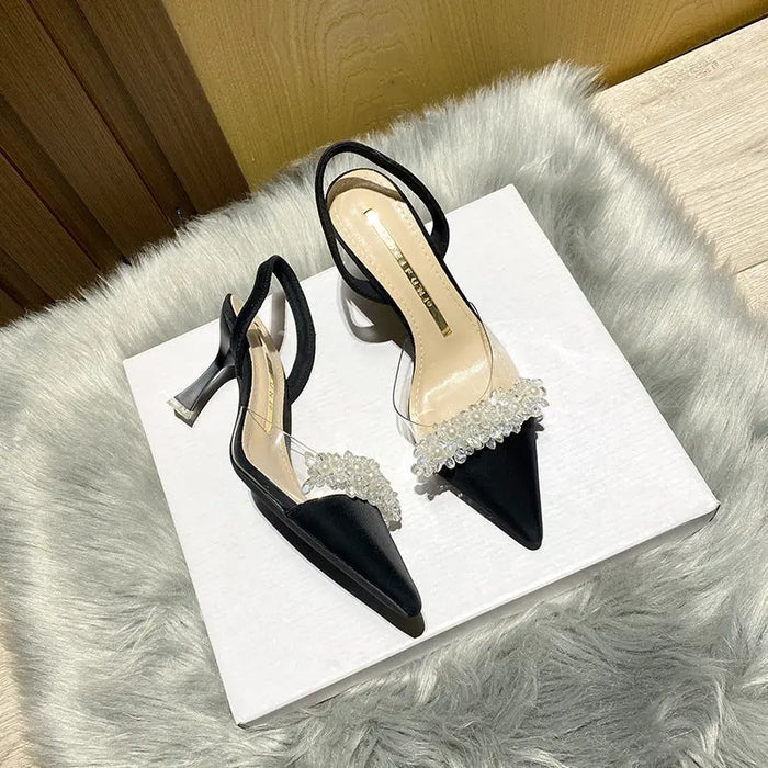 Transparent Crystal Pointed-toe Heels fashionnsio