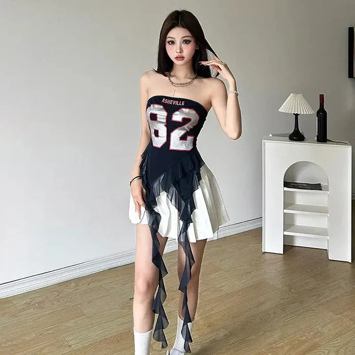 Ruffles Tassels Tube Top fashionnsio