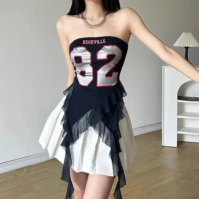 Ruffles Tassels Tube Top fashionnsio