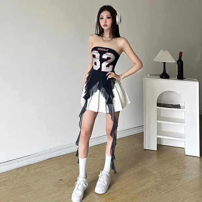 Ruffles Tassels Tube Top fashionnsio