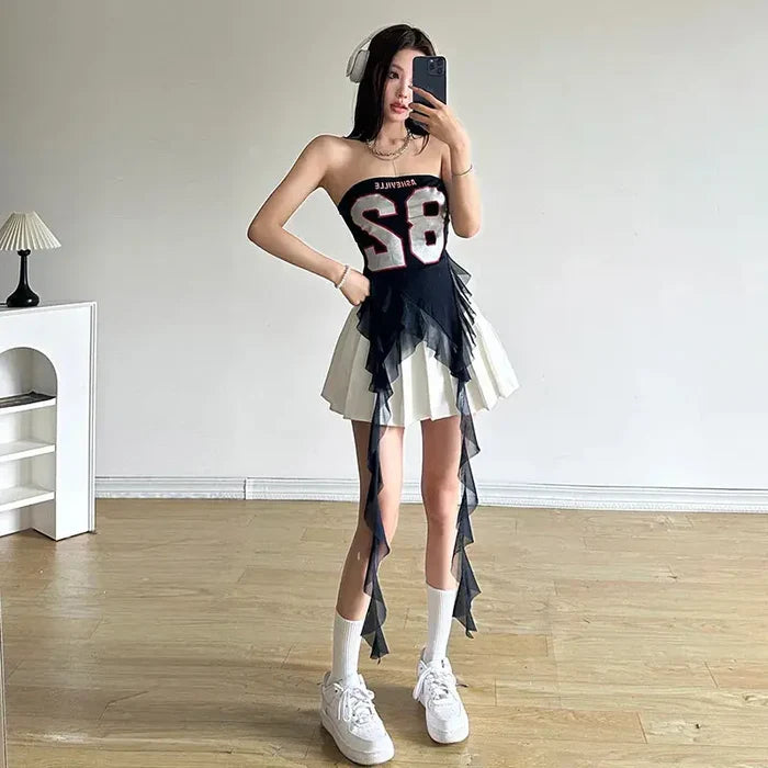 Ruffles Tassels Tube Top fashionnsio