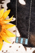 Turquoise and Silvertone Olmsted Falls Necklace