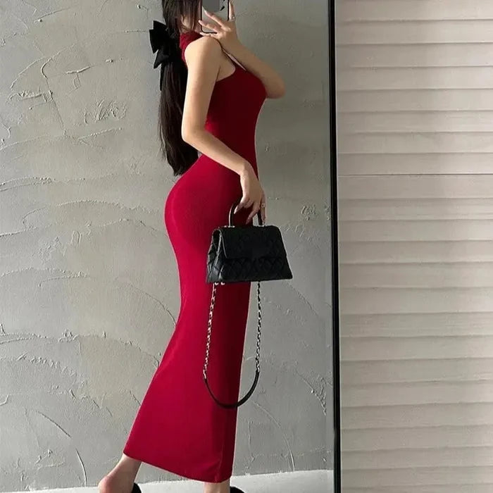 Turtleneck Bodycon Long Dress fashionnsio