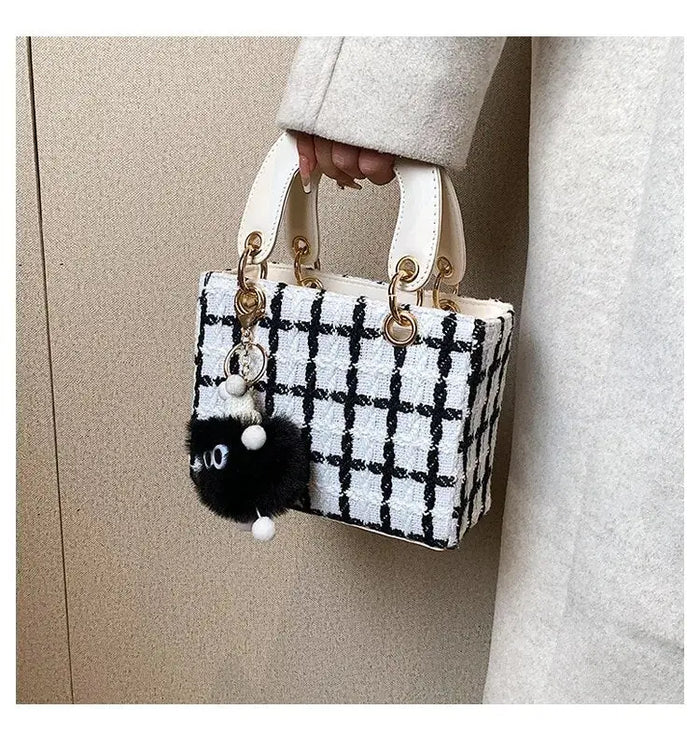 Tweed Tote Handbags fashionnsio