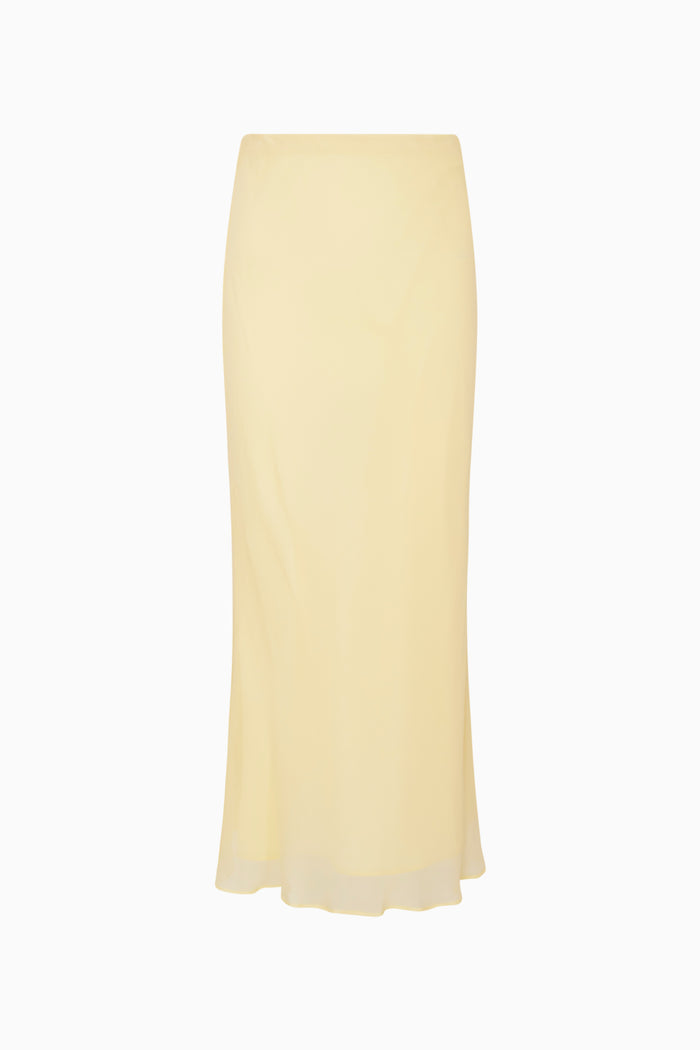 Light yellow skirt on a white background