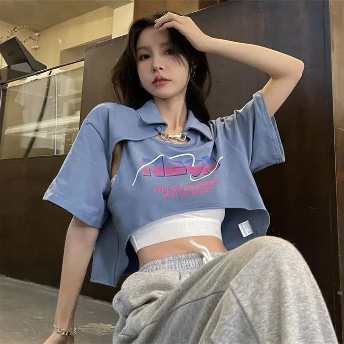 Two-Piece Set Crop Top fashionnsio