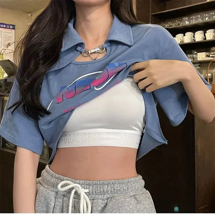Two-Piece Set Crop Top fashionnsio