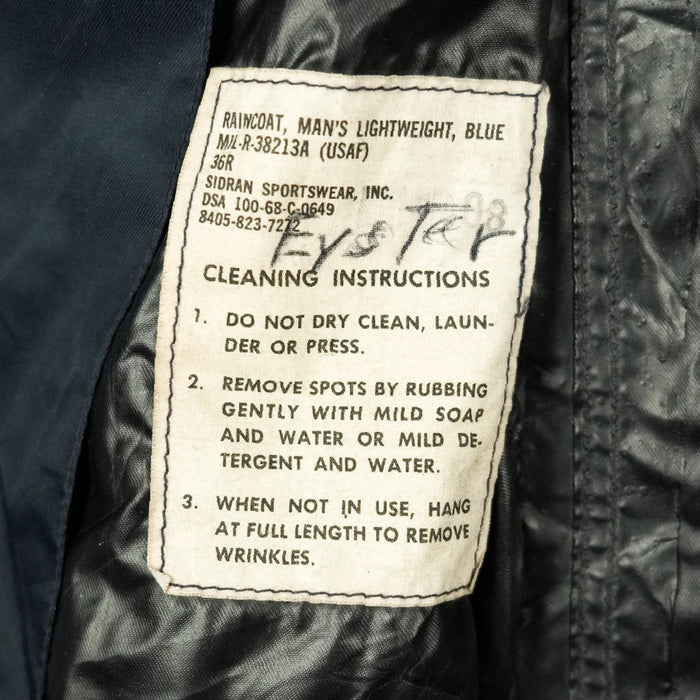 US Air Force Vietnam Era Raincoat - 36 Regular - US Air Force Surplus - Rain Jackets