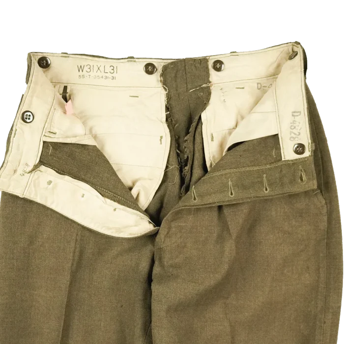USGI M45 Olive Wool Field Trousers - 31x31 - US Army Surplus - Work Trousers
