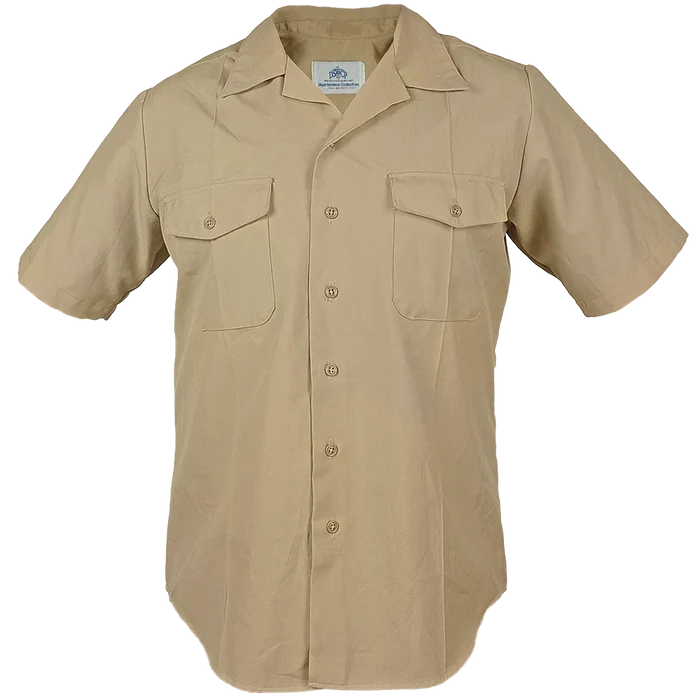 USMC/Navy Khaki Short Sleeve Service Dress Shirt - USMC Surplus - Dress Shirts