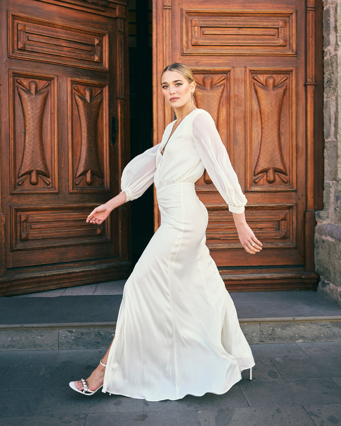 Vestido Idina Marfil maxi de Lady Pipa para novia.