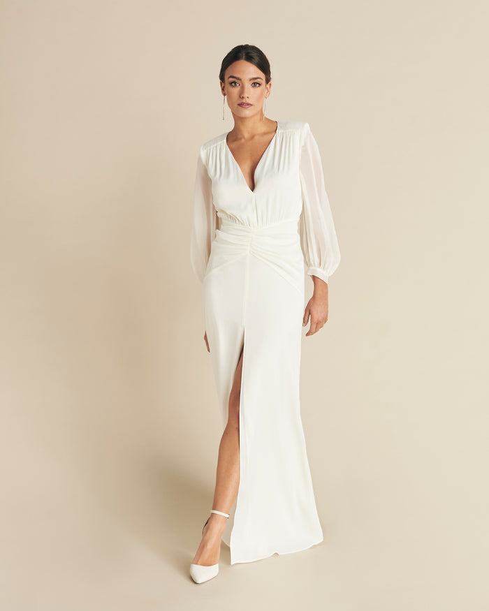 Vestido Idina Marfil maxi de Lady Pipa para novia.