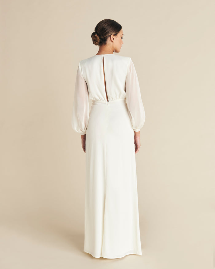 Vestido Idina Marfil maxi de Lady Pipa para novia.