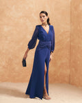 Vestido Idina Marino maxi de Lady Pipa para invitada de boda de noche.