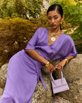Vestido Kyoto Uva midi de Lady Pipa para invitada de boda.