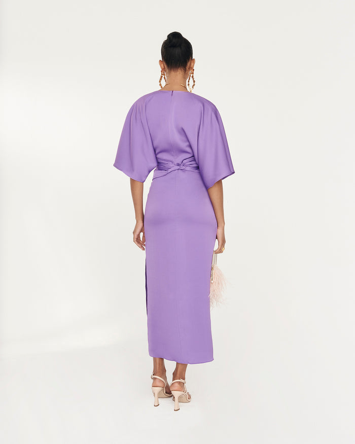 Vestido Kyoto Uva midi de Lady Pipa para invitada de boda.