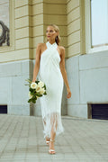Vestido Pepa Blanco midi halter fluido de Lady Pipa para novia.