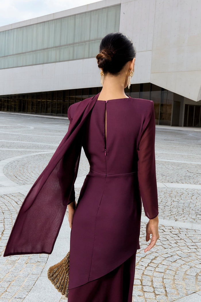 Vestido Viena Berenjena de Lady Pipa para invitada de boda.